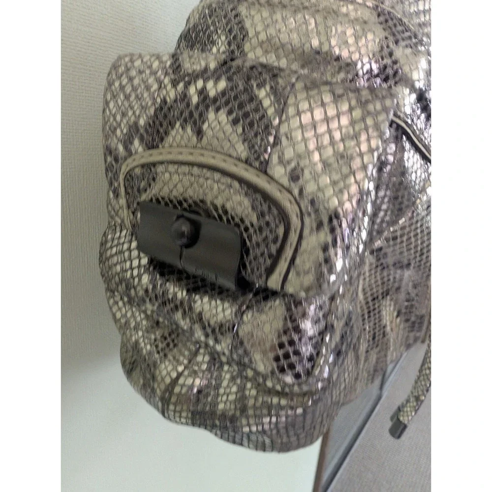 Coach Bag Kristin Metallic Python Hobo Silver Y2K Shoulder Snakeskin Chain Purse